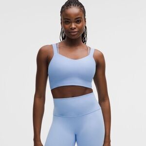 NWT Lululemon Like a Cloud Longline Bra D/ DD Cup Dot Size 6 Sinatra blue